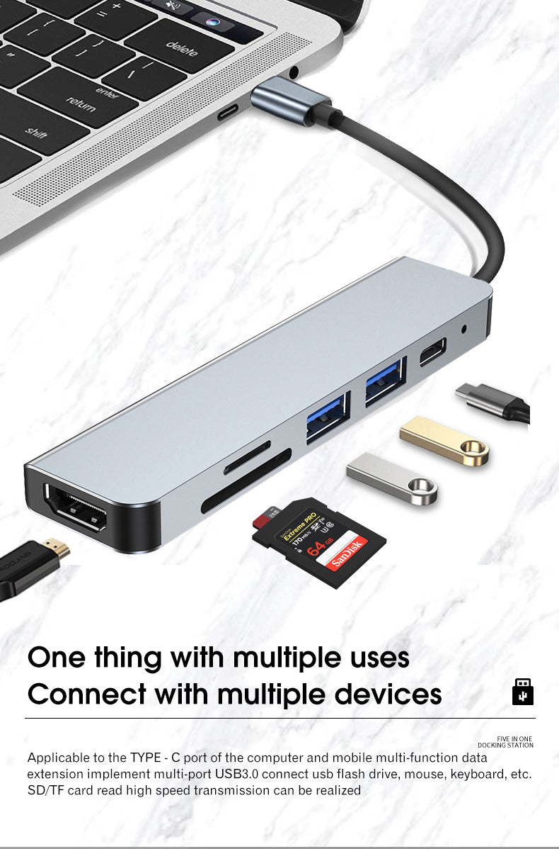 EDWIN usb 3.0 card reader suitable for Apple computers type c hub 6 in 1
