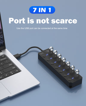 EDWIN dual multifunctional  adapter 7 in 1 usb 3.0 hub