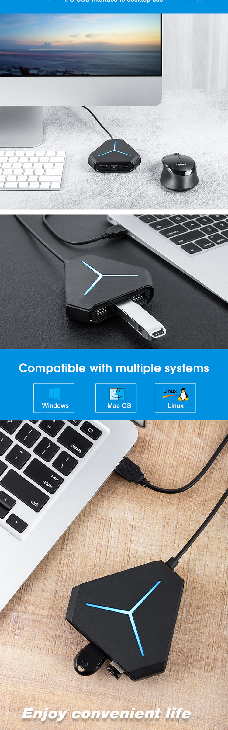 EDWIN tf sd mic headset Microport usb with 3.0 dual usb hdmi 6 in 1 USB hub