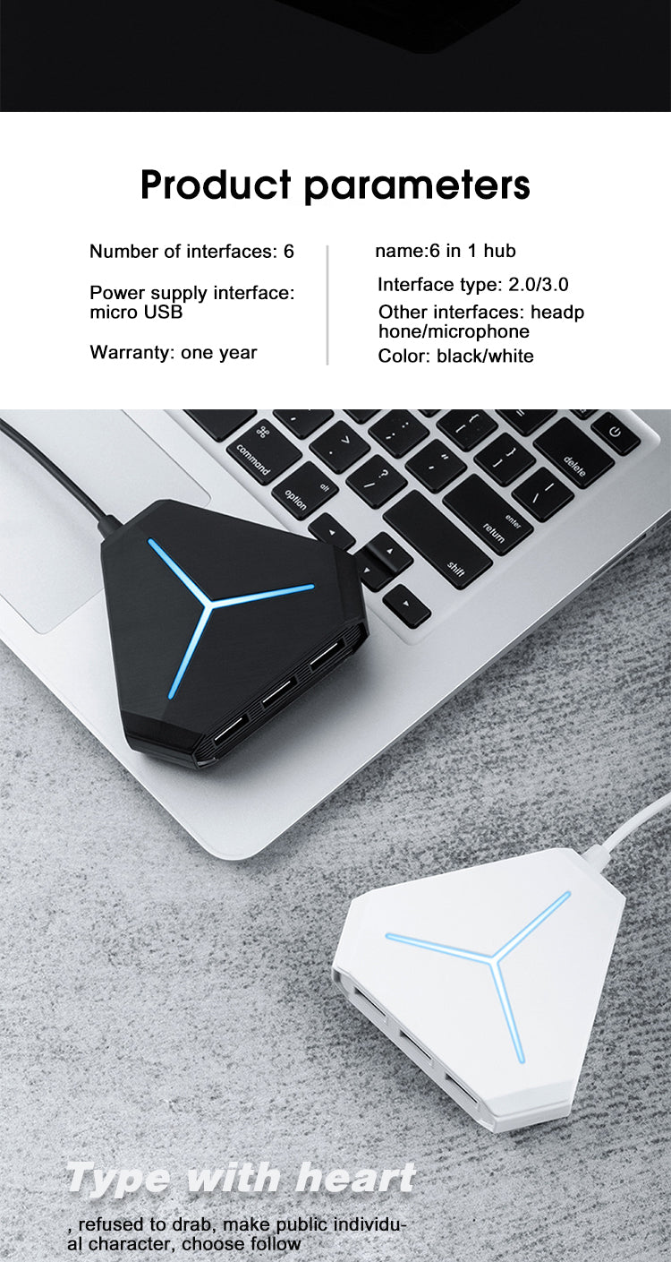 EDWIN tf sd mic headset Microport usb with 3.0 dual usb hdmi 6 in 1 USB hub