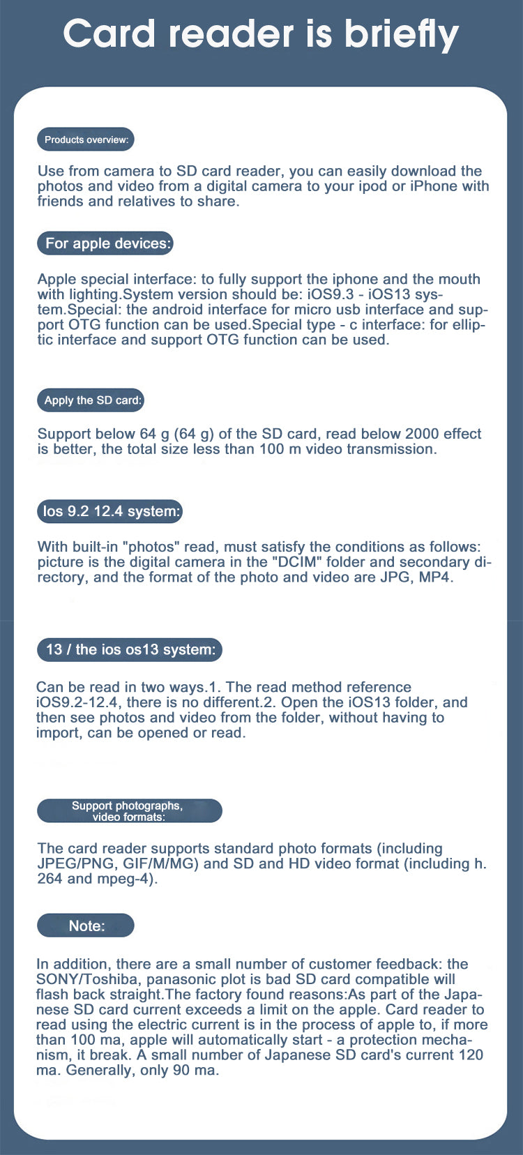 EDWIN otg sd tf Read the pictures 2 in 1 hub adapter card readers for macbook Mobile phone camera