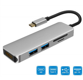 EDWIN fast charger type c port usb-c 5 in 1 splitter usb hub 3.0 5 ports