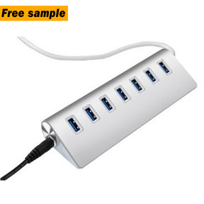 EDWIN aluminum alloy multi-port USB splitter USB3.0 7 in 1 hub for computer