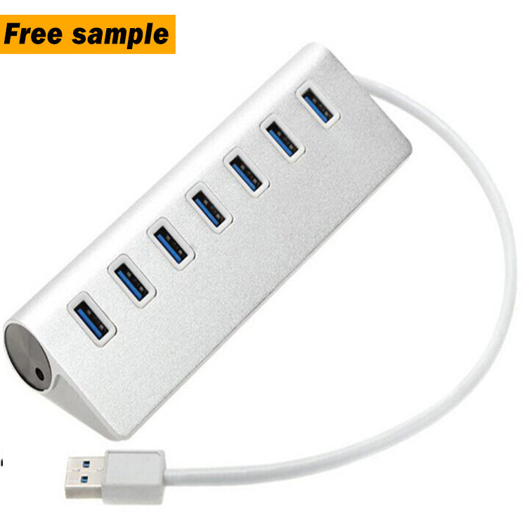 EDWIN aluminum alloy multi-port USB splitter USB3.0 7 in 1 hub for computer