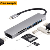EDWIN 6-port USB3.0 hub with SD card 6 in 1 type c hub for Apple computers