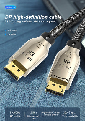 EDWIN 1.5m DP zinc alloy cable DisplayPort 1.4 8K 48Gpbs 120HZ HD copper cable