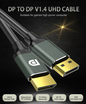 EDWIN 8k 48Gpbs 120HZ 1.5m male to male dp1.4 computer cable