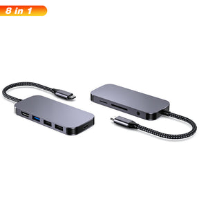 EDWIN 2.0 3.0 hdmi 4k sd tf pd audio adapter 8 in 1 usb type-c hub for macbook