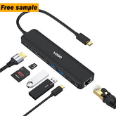 EDWIN dock sd tf hd usb 3.0 c type 7 in 1 hub for smartphone laptop