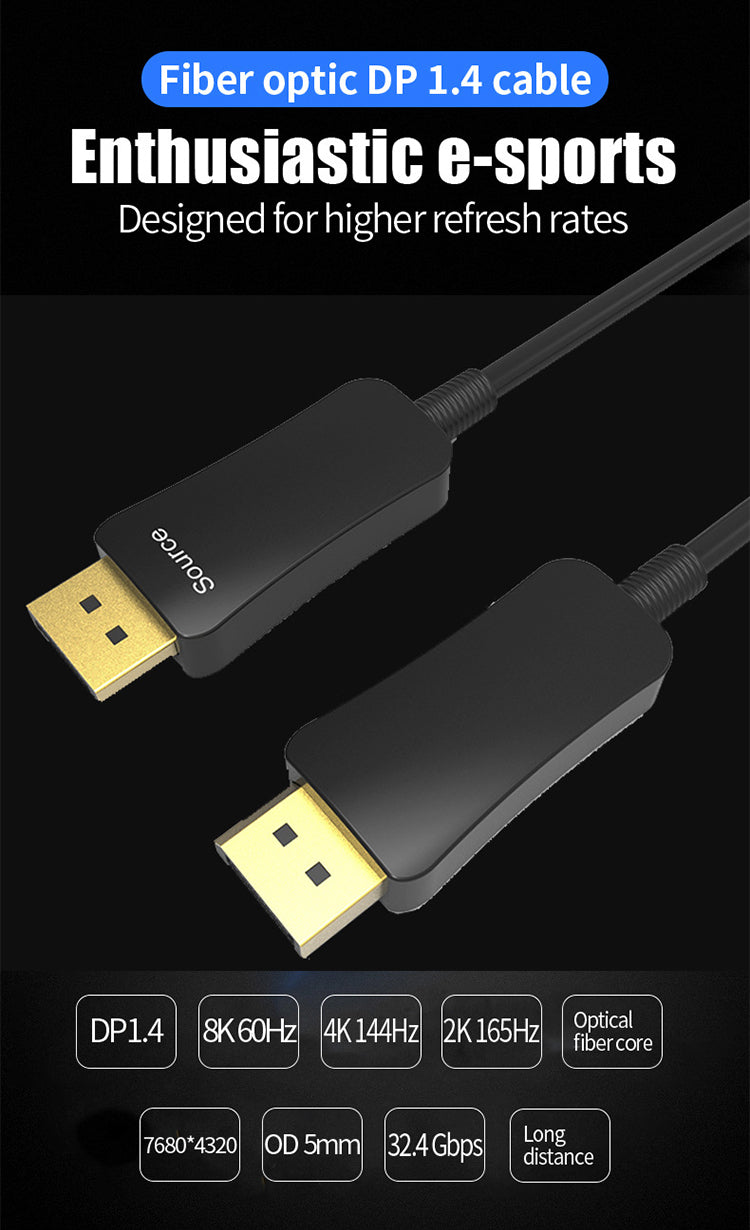EDWIN 1.4 8k 32Gpbs 120HZ displayport 2m male dp cable