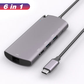 EDWIN tf sd card reader with 4k hdmi usb 3.0 adapter 6-in-1 type c hub