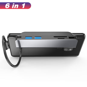 EDWIN Back clip-on hdmi sd tf type usb 3.0 with type-c ports 6 in 1 usb hub adapter