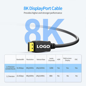 EDWIN displayport 1.4 8k 32Gpbs 120HZ 1m 2m 3m 10m male to male cable