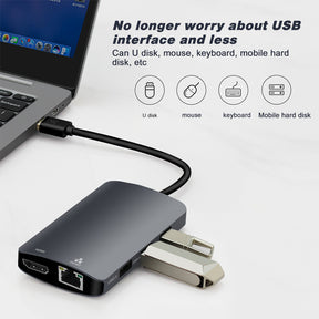 EDWIN 3.0 2.0 hdmi rj45 tf sd Mini USB 8 ports converter 8 in 1 usb hub