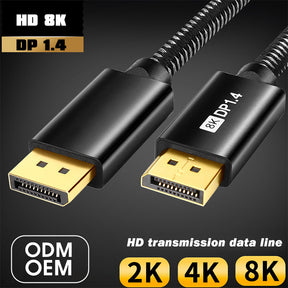 EDWIN male to hdtv 1.4 8k displayport 48 gbps 120HZ dp cable