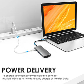 EDWIN portable pd 3.0 6 in 1 usb type c hub adapter with 4k hdtv for macbook