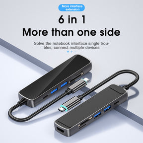 EDWIN hdmi 4k 60hz 5gbps pd sd tf multifunctional 6 in 1 usb type c hub