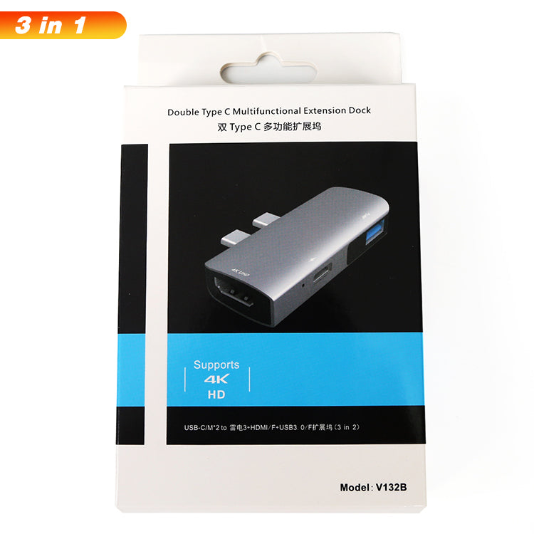 EDWIN hdmi pd 3.0 adapter 3 in 1 type-c usb hub for apple macbook