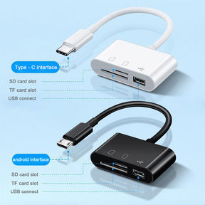 EDWIN sd tf usb 2.0 otg 3 in 1 type-c hub card readers for camera macbook android