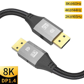 EDWIN 1.4 48Gpbs 120HZ 3m displayport 48 gbps c 8k hdtv male to dp cable
