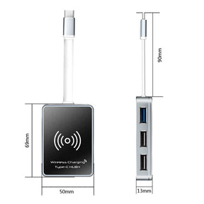 EDWIN tf sd card reader hdmi Wireless charging 7 in 1 combo 3 port usb 3.0 2.0 hub type c
