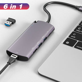 EDWIN tf sd card reader with 4k hdmi usb 3.0 adapter 6-in-1 type c hub