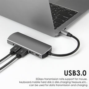 EDWIN portable pd 3.0 6 in 1 usb type c hub adapter with 4k hdtv for macbook